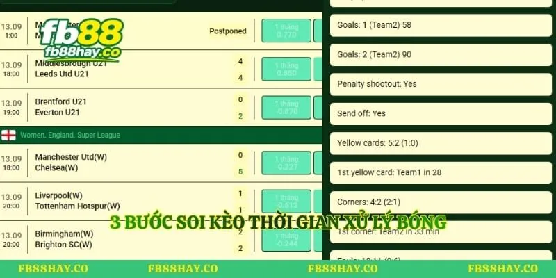 3 bước soi kèo thời gian xử lý bóng