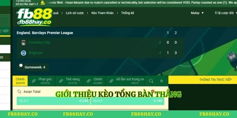 Giới thiệu kèo tổng bàn thắng