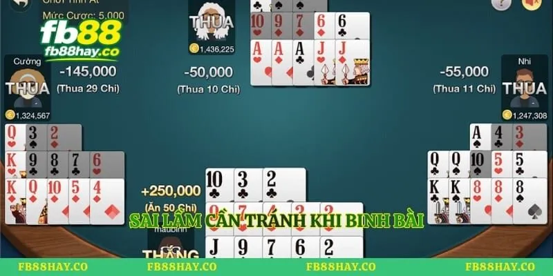 Mậu Binh – Cách Chơi Và Mẹo Binh Bài Chuẩn Cao Thủ Sai lầm cần tránh khi binh bài