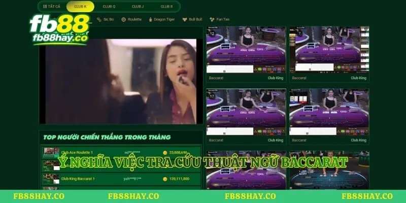 Ý nghĩa việc tra cứu thuật ngữ Baccarat